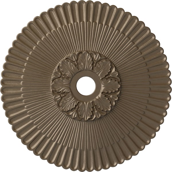 Ekena Millwork Melonie Ceiling Medallion (Fits Canopies up to 6 1/4"), Hnd-Painted Warm Silver, 36 1/4"OD x 1 7/8"P CM36MEWSS - main